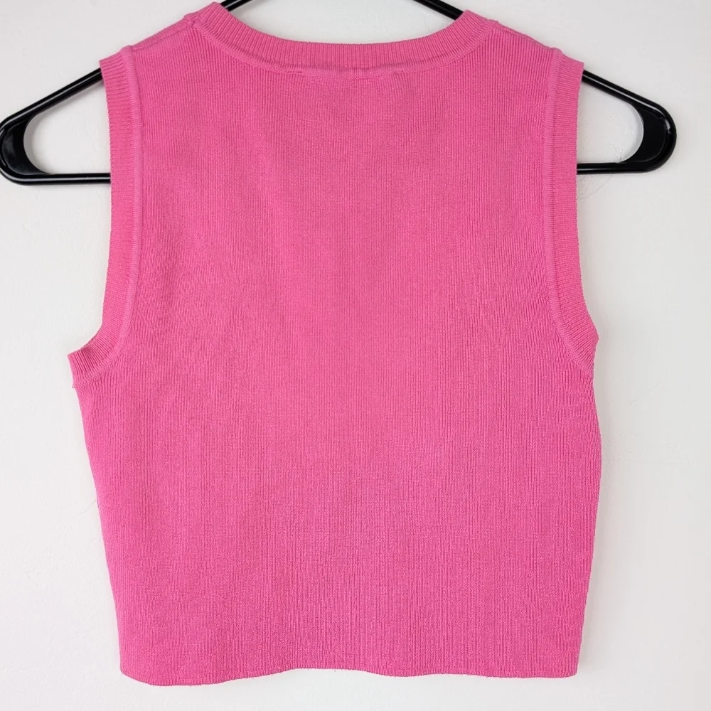Zara cropped pink sweater vest size medium - Picture 3 of 3